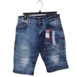 Y2K NWT Phat Farm Stretch Stacked Denim Blue Shorts Men’s Size 30